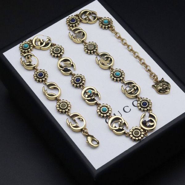 

never fading 14k gold plated luxury brand designer pendants necklaces earrings stainless steel letter choker pendant necklace stud chain jew, Silver