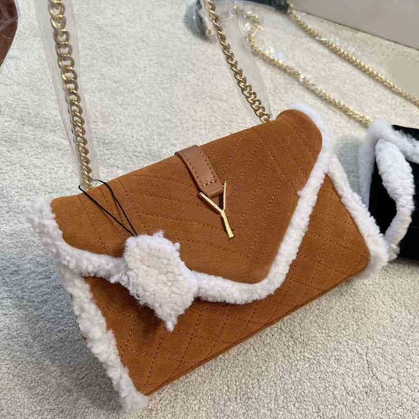 

luxury shoulder bags plush underarm bag handbags women baguette designer handbags cowhide female envelope bag handbag 220829/220905