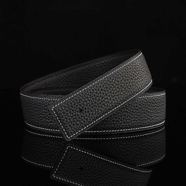 

suitable for herman men's belt genuine leather buttonless male pant h without head black premium, Silver
