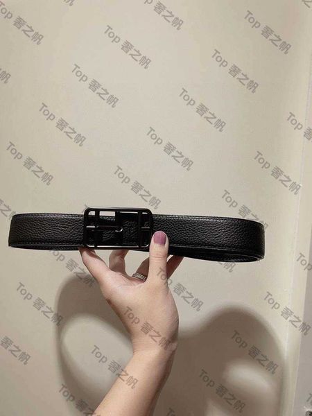 

high end h family men's leather belt suitable for high definition classic versatile metal, Silver
