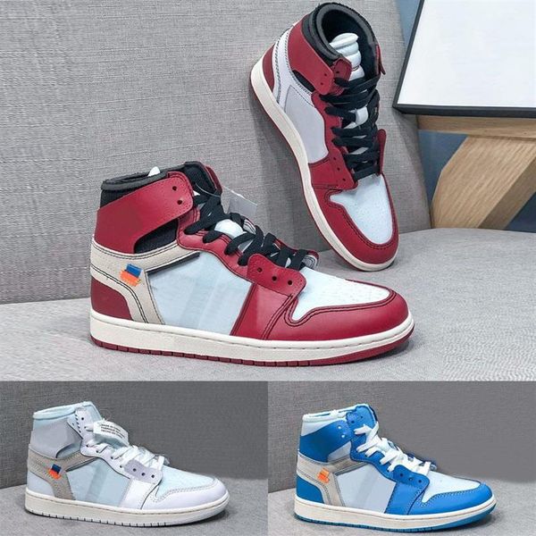 

high og 1s off joint designed unc chicago 1 mens basketball shoes red blue white north carolina chaussures trainers sneakers sport310b