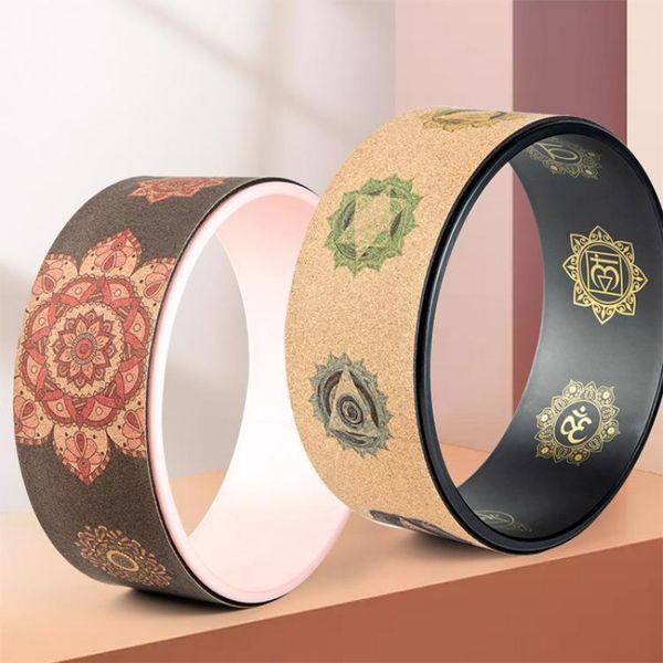 

cork yoga wheel pilates circle yoga circles gym workout back training tool for bodybuilding fitness auxiliary equipment