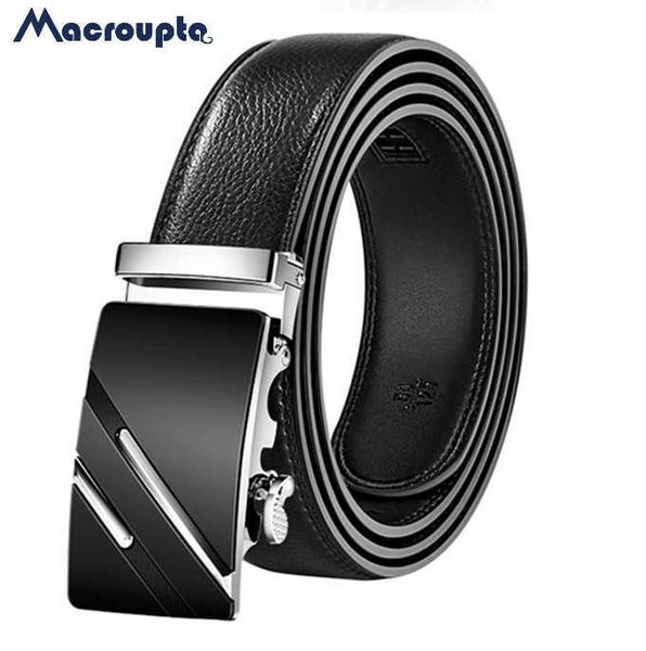 

belts 2022 leather quality automatic buckle black belts cummerbunds cinturon hombre men belt male genuine leather strap belts for men w0317, Black;brown