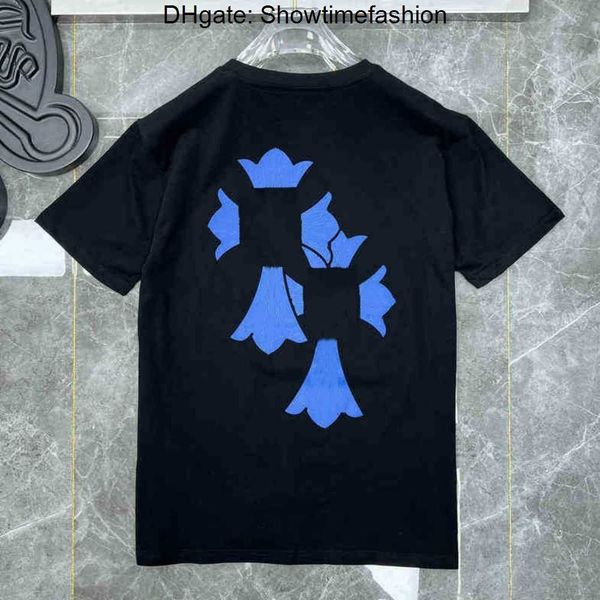 

ch classic men's heart luxury t shirt ch brand tees men women sanskrit letter chromes sweatshirts short sleeve horseshoe designer 9typ, White;black