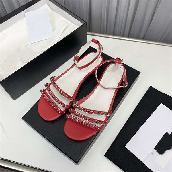 

summer popular women sandals 2023 channel luxury brand business dress wedding party leather high heels casual flat slippers 08-035, Black
