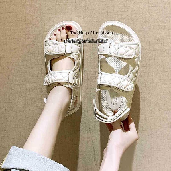 

slipperswomen sandals 2020 summer new leather thick-soled casual designer shoes flats sandalias mujer female de verano platform x0523, Black