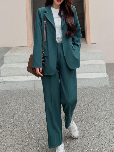 

women's suits blazers spring autumn women's blazer suit office ladies elegant solid pantsuit female casual work wear 2 piece set c, White;black