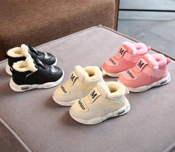 

sneakers kids baby girl boy shoes soft nonslip infant first walkers winter warm plush toddler for 2211011579144, Black;red