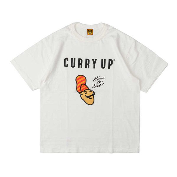 

designer t shirts human makes luxury 20ss curry cook's head printed fine sulfur cotton summer loose casual men's and women's, White;black