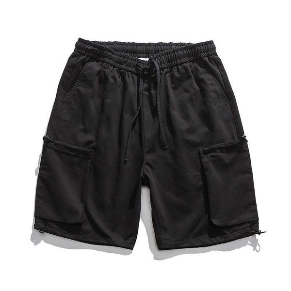 

men's shorts maker men's summer men's shorts american style casual loose two bag work wear straight tube tight pants, White;black