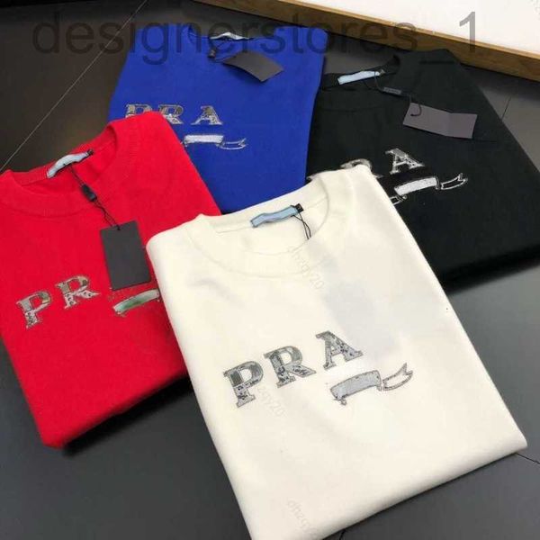 

designer 2 cardigan sweatshirt autumn winter crew neck pullover classic chest letter drilled cotton sweater couple casual shirt 9xho, White;black