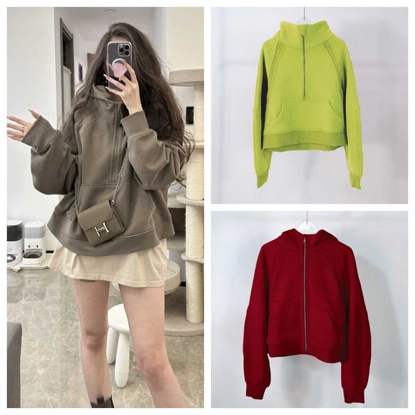 

ll yoga zipper half scuba high women's collar autumn and ainter thickened warm training sports gym outdoor yoga jacket