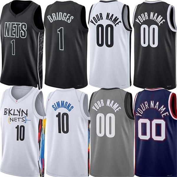 

1 mikal bridges bkn netts basketball jerseys 10 ben simmons 26 spencer dinwiddie 33 claxton 24 cam thomas 2 cameron johnson 12 joe harris ci, Black;red