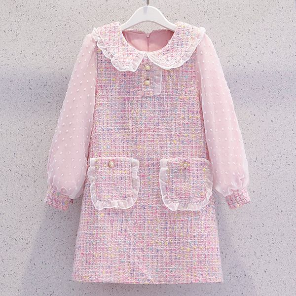

girl's dresses baby girls dress spring preppy style dress for girls long sleeve kids dresses autumn children clothes for 6 8 10 12 14 y, Red;yellow