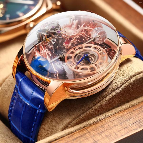 

wristwatches 2023 pindu astronomia celestial seriestourbillon watch men the transparent design looks man watches quartz box, Slivery;brown