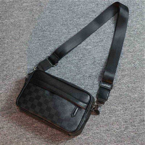 

fashion leisure fashion postman single shoulder bag lattice small messenger business leather men's 220810
