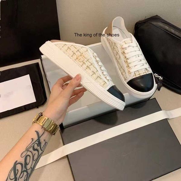 

shoes yang mi's 2023 small fragrant wind lingge canvas shoes women's thick soled color matching leisure exercise shoes can step on, Black