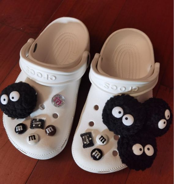 

carbon ball dust elf hair balls super cute hole shoes shoe buckles canvas shoe shoelace buckle accessories love creative flower fi6320576, White;pink