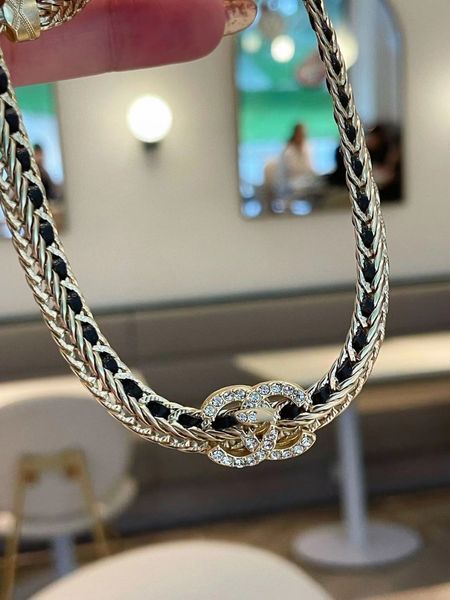 

2color brand desinger letter pendant necklaces fashion men women collarbone chain simple wedding jewelry gift, Silver