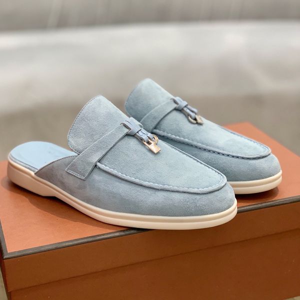 

slippers light blue lefu casual shoes low multicolor lace low heel womens luxury leather slippers cute comfortable flat 230320, Black