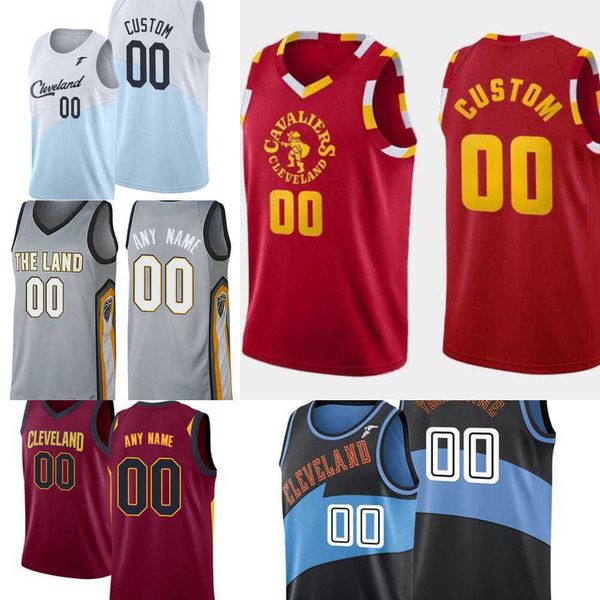 

2023 75th custom men women youth cleveland''cavaliers''kevin 6 pangos isaac 35 okoro ricky 3 rubio lamar 8 stevens baske, Black;red