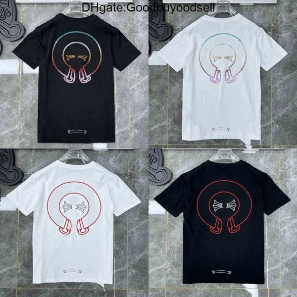 

men's t-shirts fashion classic t shirts mens luxury letter ch t-shirt designers horseshoe sanskrit cross pattern tshirt summer tees wom, White;black