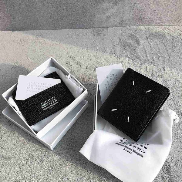 

style margiela margiela margila niche mm6 men's and women's purse lychee grain layer cow leather multi-position card bag