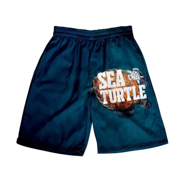 

men's shorts new casual turtle digital print beach pants, White;black