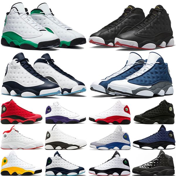 

13 13s men basketball shoes black cat black reflective hyper royal hyper french blue brave blue barons del sol lakers flint playoffs chicago