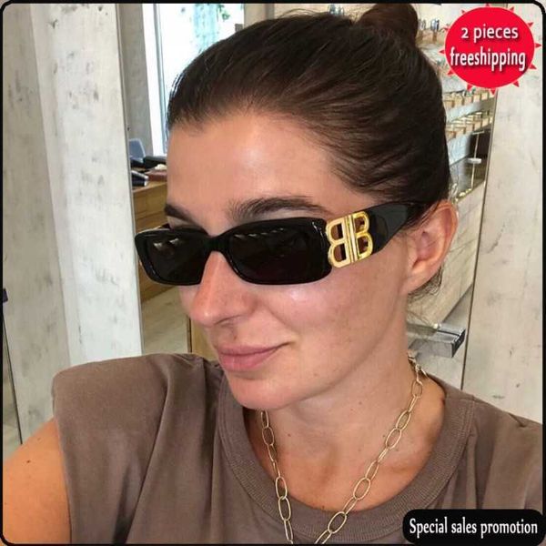 

brand design sunglasses b family's new plate small square ins celebrity bb0096 uv400 high quality, White;black