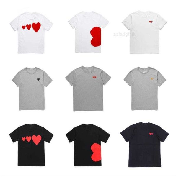

uf3s avay play mens t shirt designer red commes heart casual women garcons s badge des quanlity ts cotton cdg embroidery short sleeve, White;black