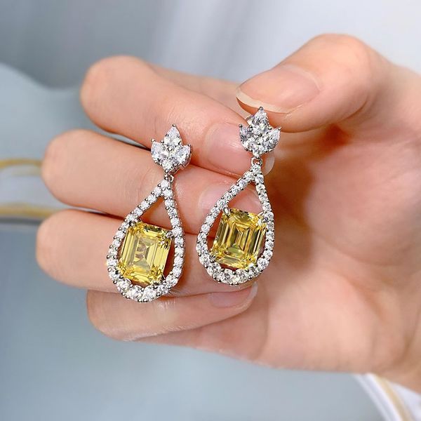 

handmade 100% real 925 sterling silver dangle earring z diamond jewelry engagement wedding drop earrings for women gift