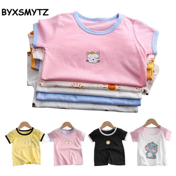 

t-shirts 2021 children's clothing girl short-sleeved cotton clothes baby boy cartoon t shirts summer new children t-shirt kids tees w0, Blue