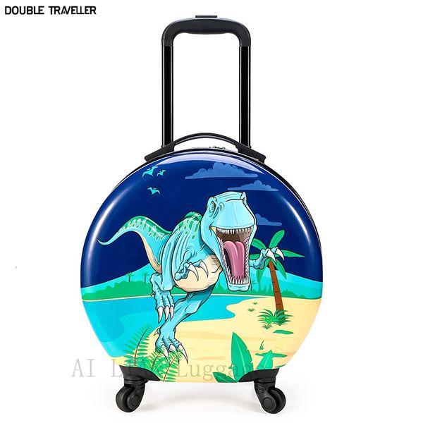 

suitcases kids rolling luggage round suitcase on wheels children's travel trolley case dinosaur carto carry bag gift 230317