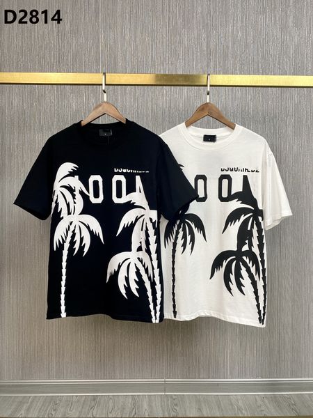 

23ss brand men t-shirt designer d2 mens polo shirt luxury dsquare print shorts o-neck short sleeve men's shirts dt2023 dsq streetwear, White;black