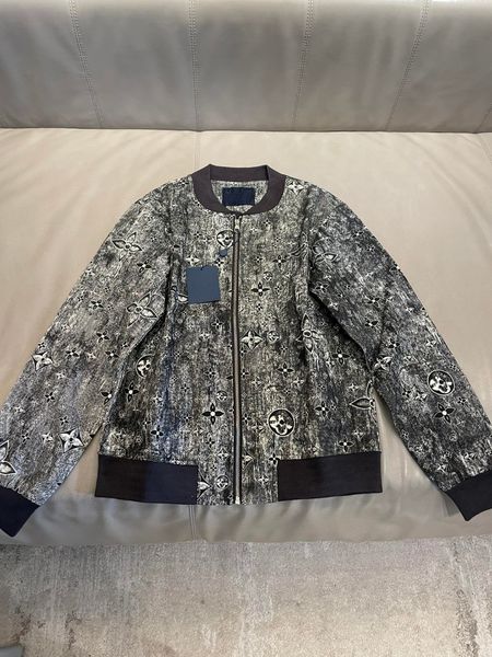 

2023 brand designer jackets fashion printed zipper design luxury mens casual jeans jacket, Black;brown