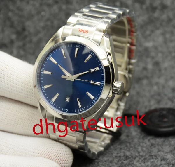 

watchs red face aqua terra ryder cup watch blue dial watchs 42mm automatic mechanical stainless steel glass back sports sea mens wristwatche, Slivery;brown