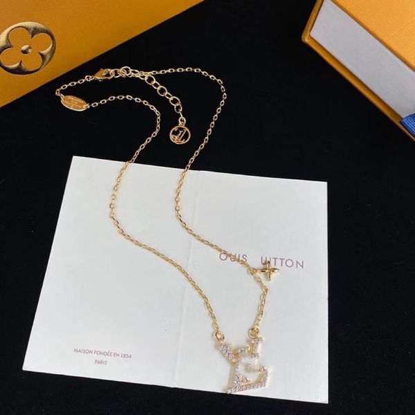 

fashion women luxury designer necklace choker pendant chain 18k gold plated stainless steel letter necklaces wedding jewelry accessories x32, Silver