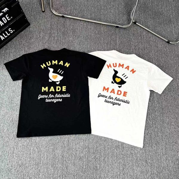

designer t shirts human makes luxury ceiling nigo sun tide cylinder bamboo slub cotton cartoon duck short sleeve couple spring/summer, White;black