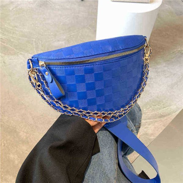 

waist bags new solid color breast bag women's ins bag fashion messenger waist chain casual korean street 220704