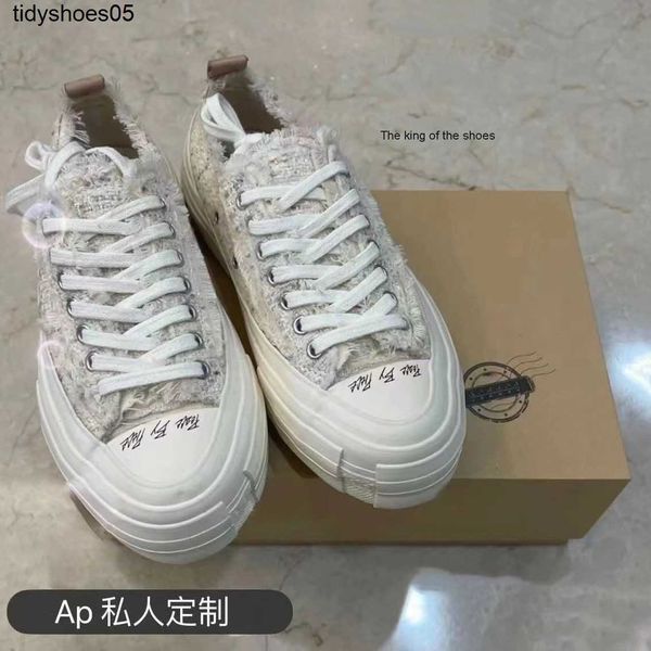 

xvessel wu jianhao white small fragrant coarse tweed woven color changing low help vulcanized beggar men and women canvas shoes, Black