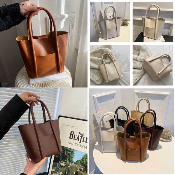 

fashion women's handbags new vintage shoulder bags large capacity retro tote bags simple solid color designer brand bags 230308