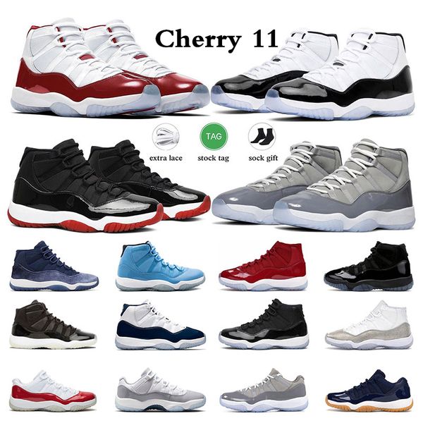 

cherry men women basketball shoes 11 11s sneakers cool grey concord 45 bred midnight navy 25th anniversary legend blue mens sports trainers