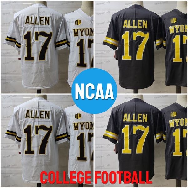 

ncaa wyoming josh allen college football jersey 17 brown white coffee university mens stitcehd jerseys men, Black;red