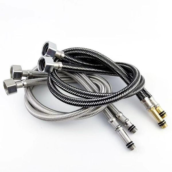 

faucets showers & accs hoses stainless steel double-ended water inlet pipe high pressure pipe basin vegetable basin connection pipe braided