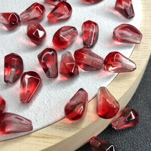 

charms 8x12mm 200pcslot petal shape mixed color half hole czech crystal glass pomegranate seeds bead diy jewelry making findings 230320, Bronze;silver