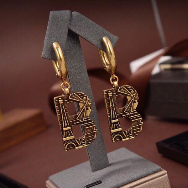 

women letter dangle earring designer earings fashion luxury jewelry accessories luxury studs b earrings necklaces accesorios arete3636781, Silver