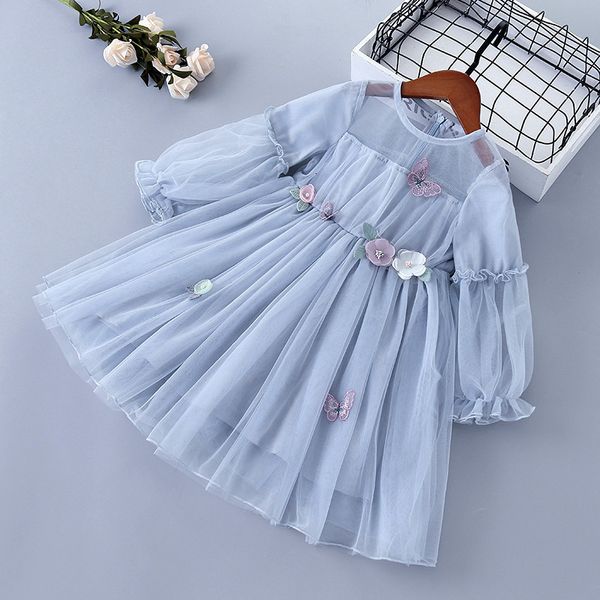 

girl's dresses 2-7 years spring autumn girl dress lace chiffon floral draped ruched kid children clothing girl princess dress 230320, Red;yellow