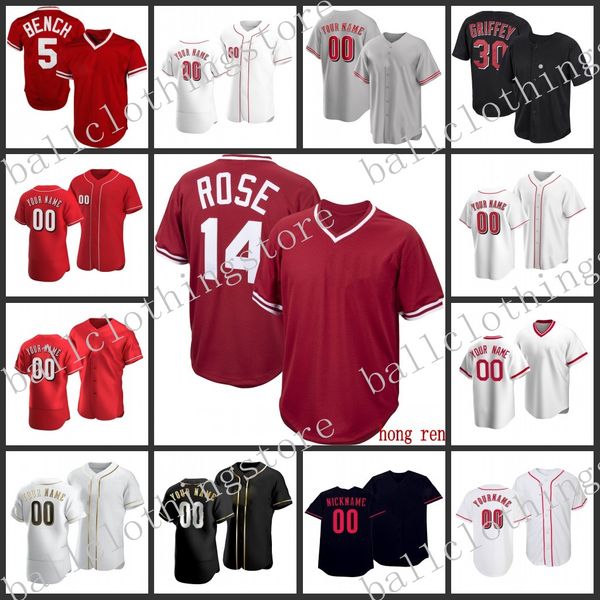 

custom men baseball jerseys india moustakas mens shogo akiyama tyler stephenson johnny bench pete rose eugenio suarez larkin baseball jersey, Blue;black