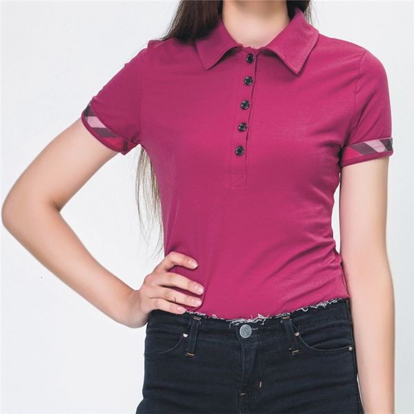 

women's polos short sleeve summer polo solid color casual ladies t fashion femme embroidery knight blouse women 230317, White